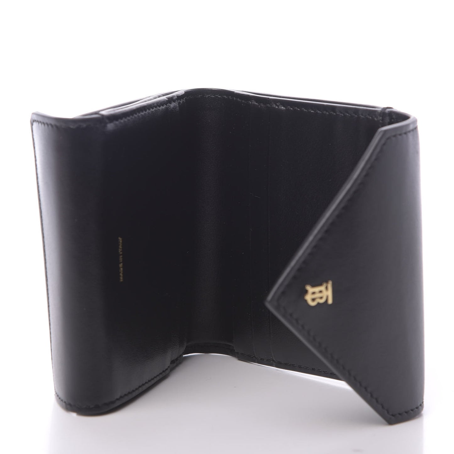 Lambskin Quilted Check Folding Wallet Black