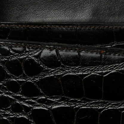 Hermes Shiny Porosus Crocodile Lydie Clutch Chocolate 15 of 18