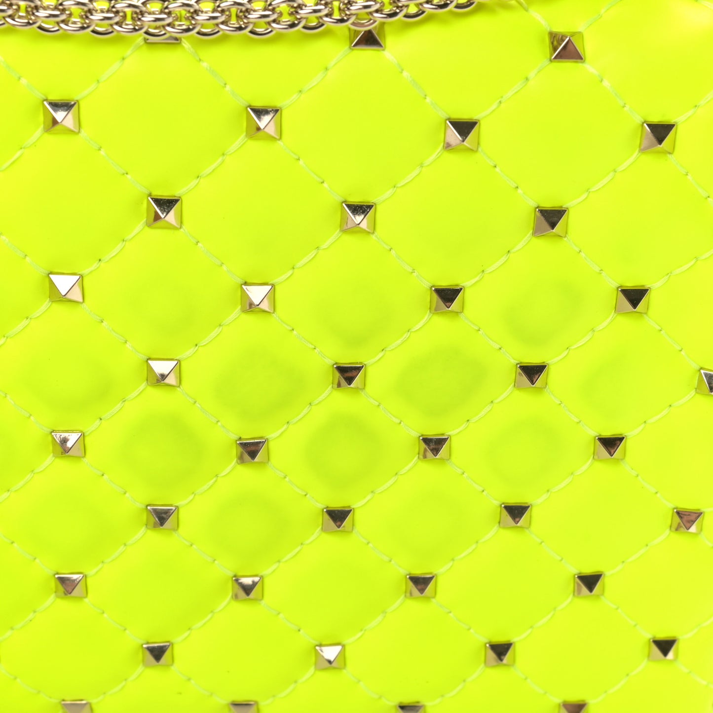 Lambskin Medium Rockstud Spike Shoulder Bag Lime