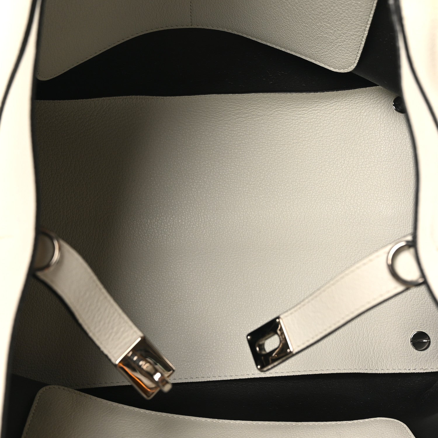 Christian Dior Supple Grained Calfskin Large Open Bar Tote White 5 of 9