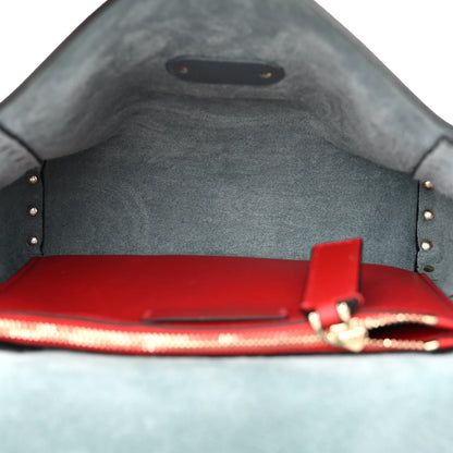 Valentino Garavani Pebbled Calfskin Rockstud Flip Lock Flap Messenger Bag Amadeus 5 of 13
