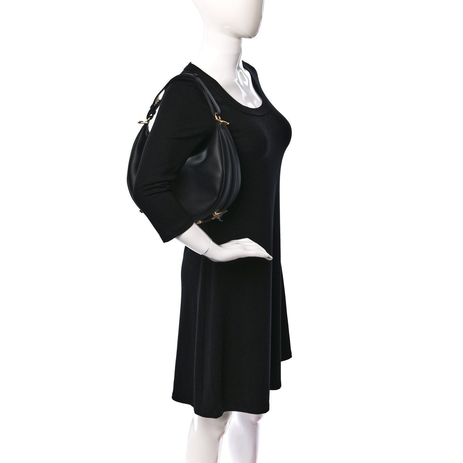 Fendi Vitello Grace Matte Small Fendigraphy Hobo Bag Black 2 of 10