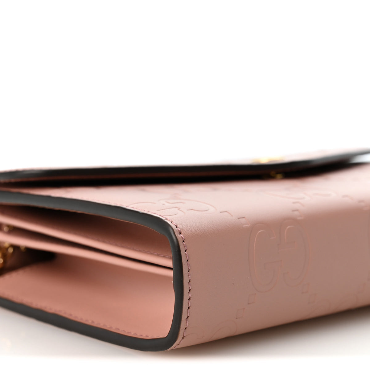 Calfskin GG Debossed Chain Wallet Pink