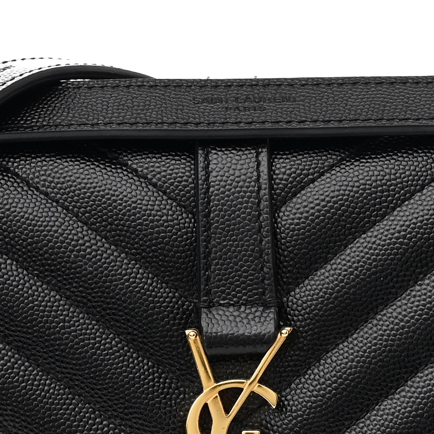 Saint Laurent Grain De Poudre Textured Mixed Matelasse Triquilt Medium Monogram Satchel Black 8 of 11