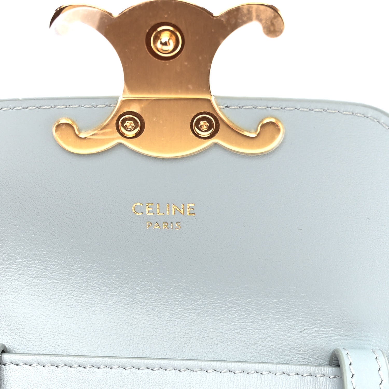 Celine Shiny Calfskin Mini Claude Soft Blue 6 of 9