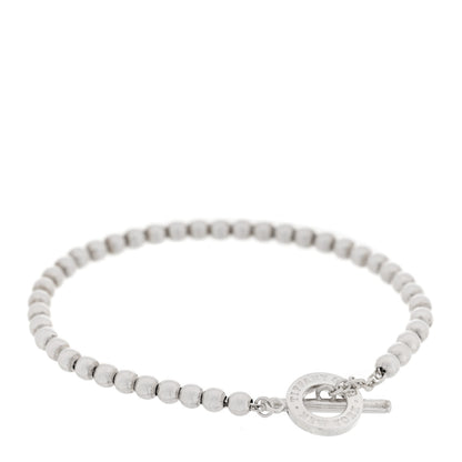 Tiffany Sterling Silver 4mm Beads Toggle Bracelet 1 of 4