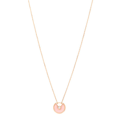 Cartier 18K Pink Gold Diamond Pink Opal XS Amulette de Cartier Pendant Necklace 1 of 6