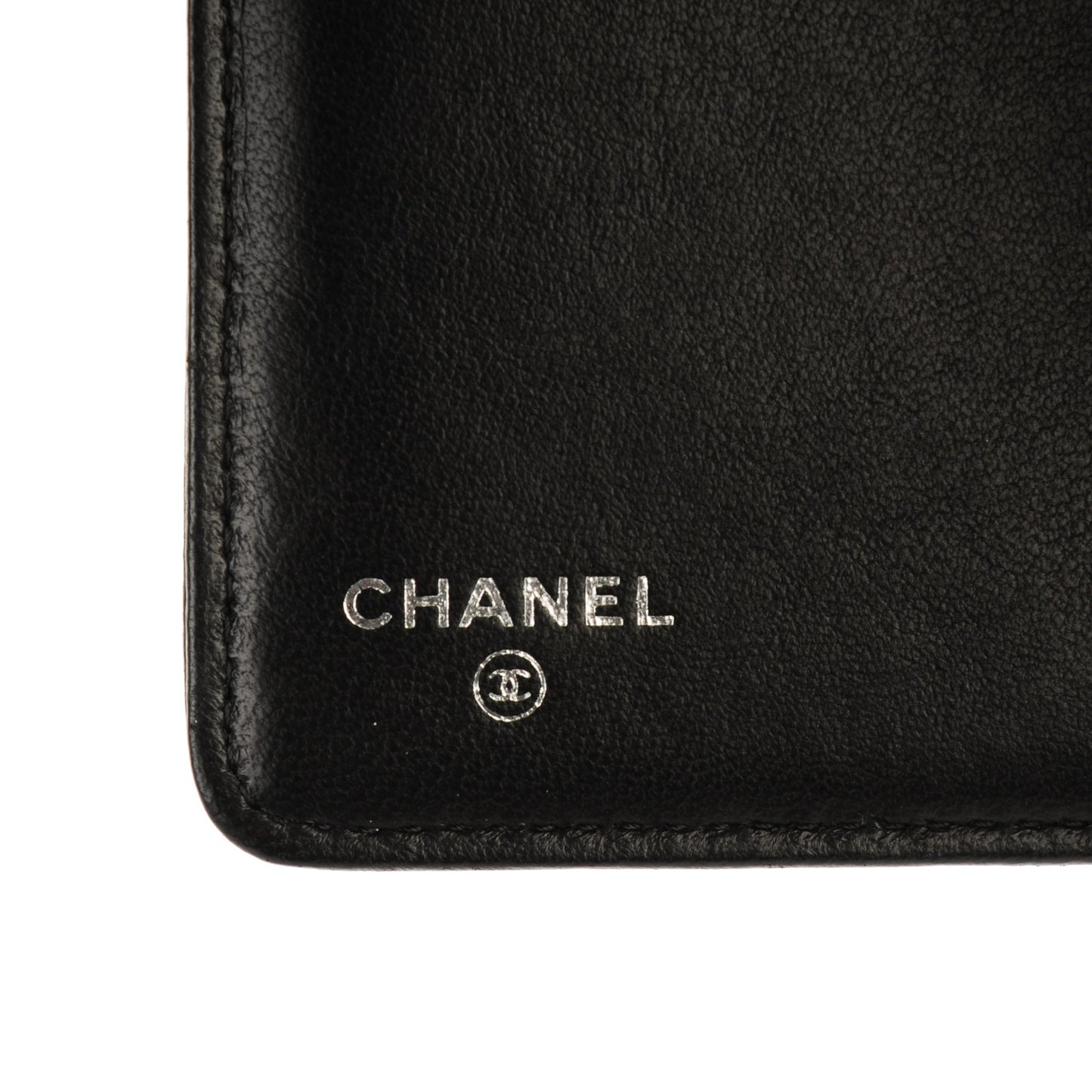 Lambskin Quilted Boy Zipped Pocket Wallet Black