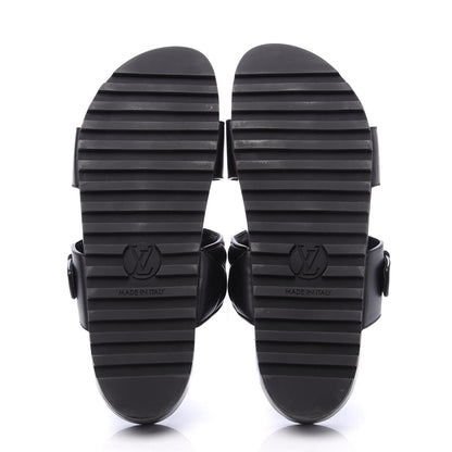 Louis Vuitton Calfskin New Wave Bom Dia Mule Sandals 38 Black 5 of 7