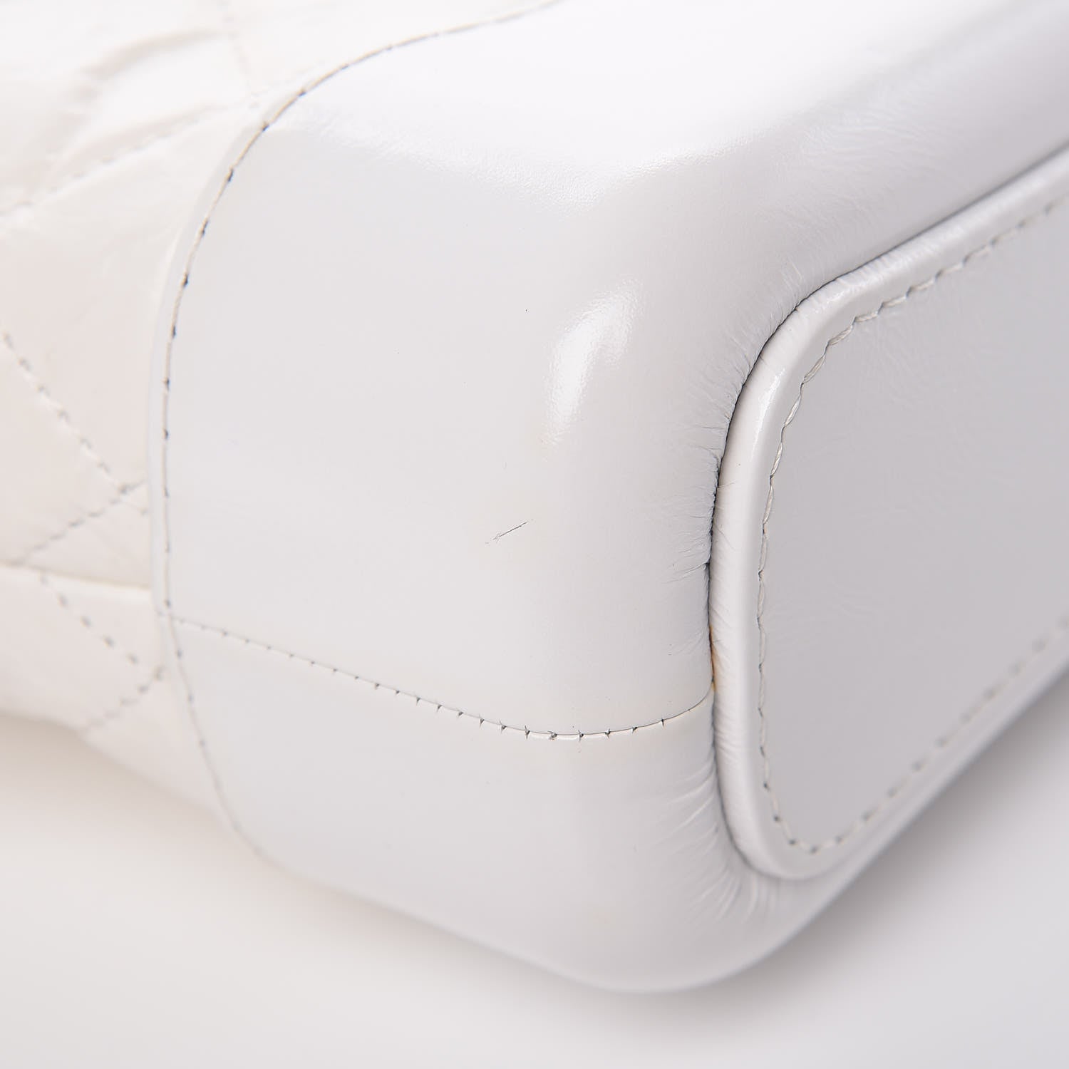 Chanel Patent Goatskin Quilted Small Gabrielle Hobo White 13 of 14