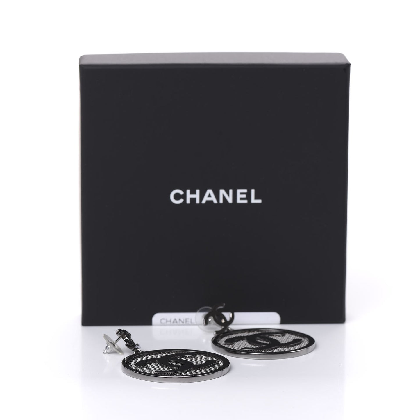 Mesh CC Earrings Ruthenium