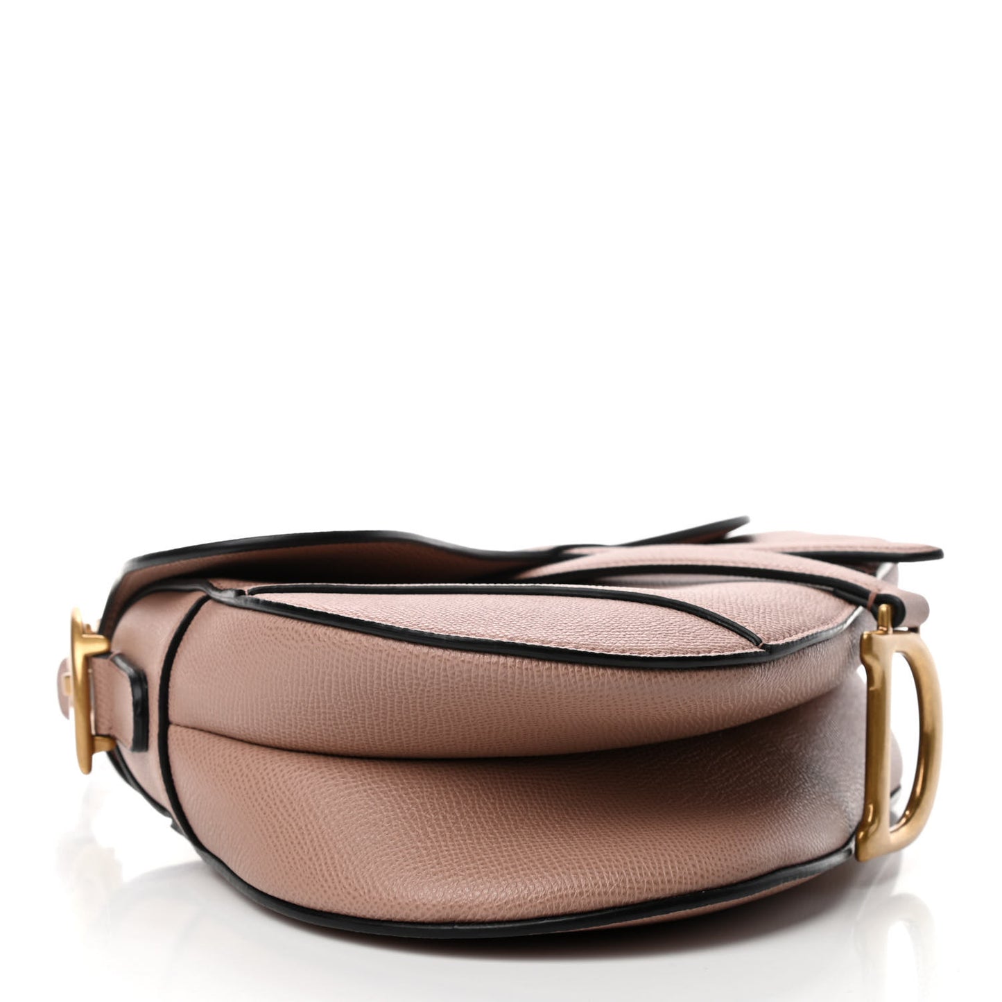 Grained Calfskin Mini Saddle Bag Light Pink