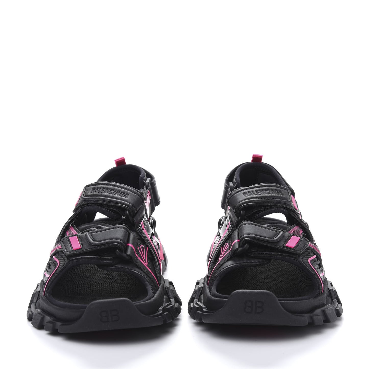 Rubber Neoprene Bi-Color Womens Track Sandals 37 Black Fluo Pink