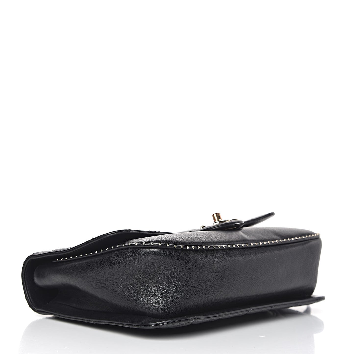 Caviar Quilted Large Studded Flap Black