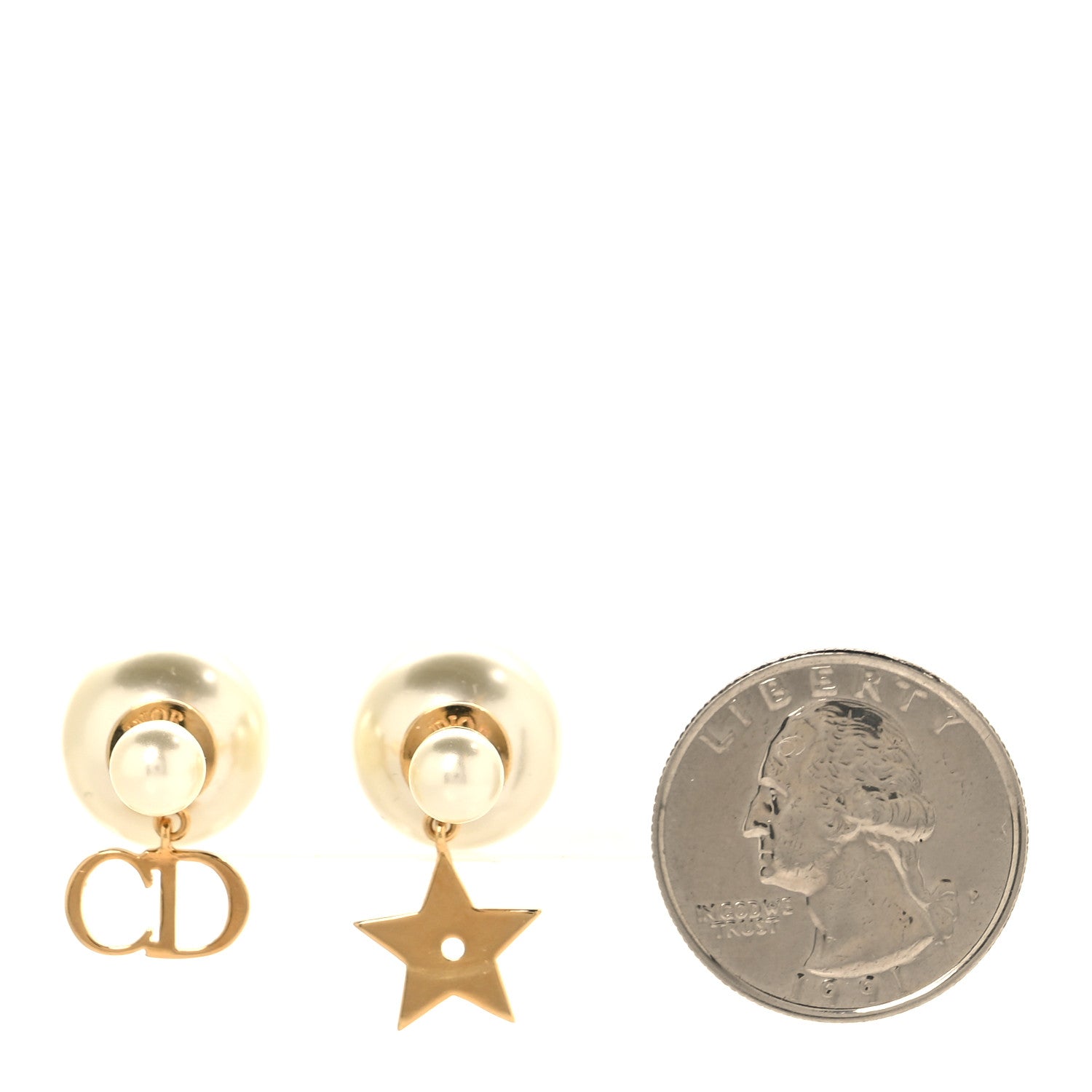 Christian Dior Pearl Mise En Dior Logo Tribal Earrings 2 of 5