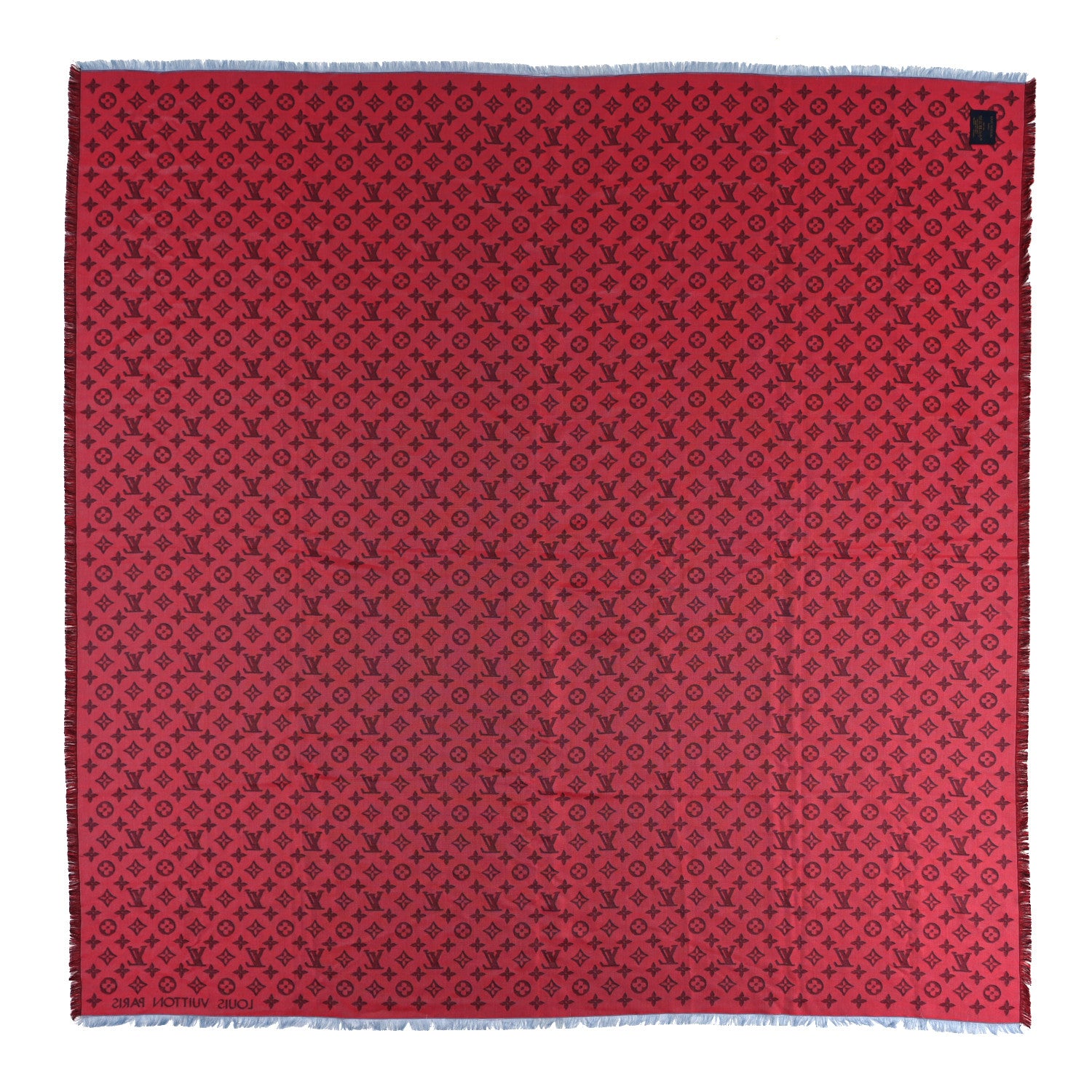 Louis Vuitton Silk 3D Monogram Shawl Charcoal Grey 2 of 4