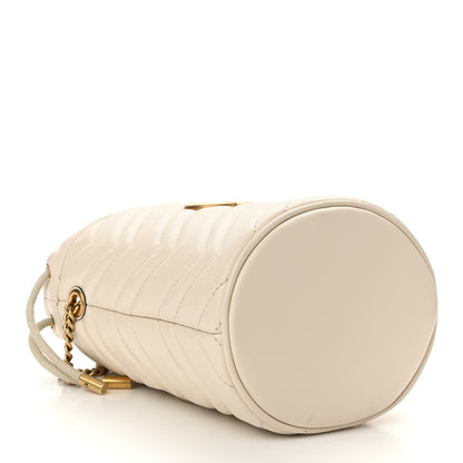Gucci Calfskin Matelasse Mini GG Marmont 2.0 Bucket Bag White 4 of 13