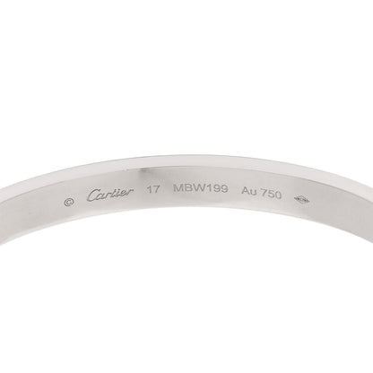 Cartier 18K White Gold LOVE Bracelet 17 6 of 9