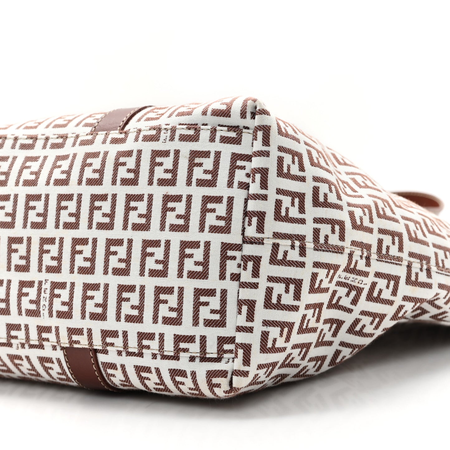 Zucchino Large Charm Shopping Tote White Brown