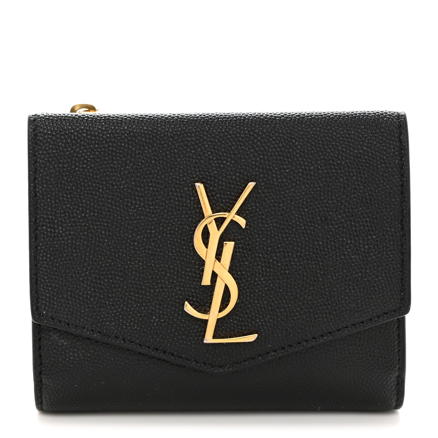 Saint Laurent Grain De Poudre Monogram Bi-Fold Wallet Black 1 of 9