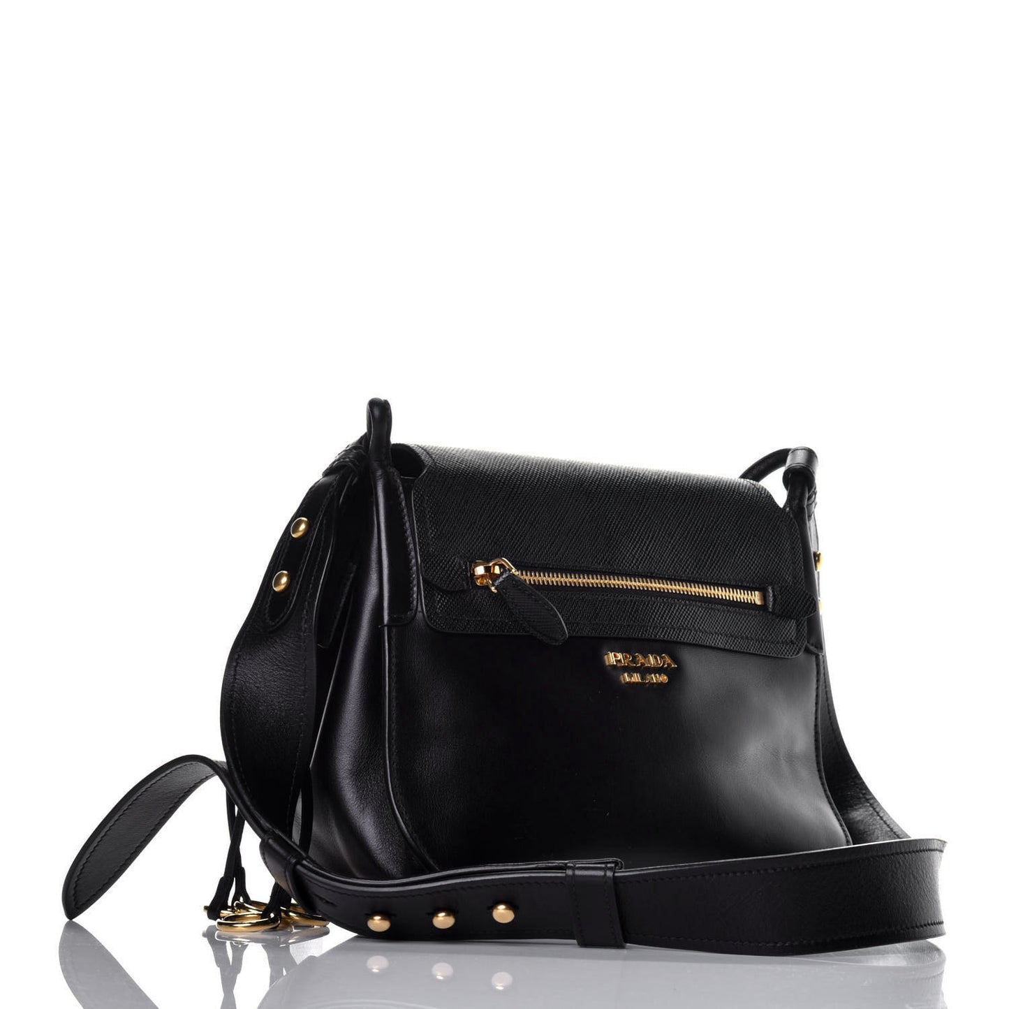 Saffiano Cuir Calf Corsaire Bag Black