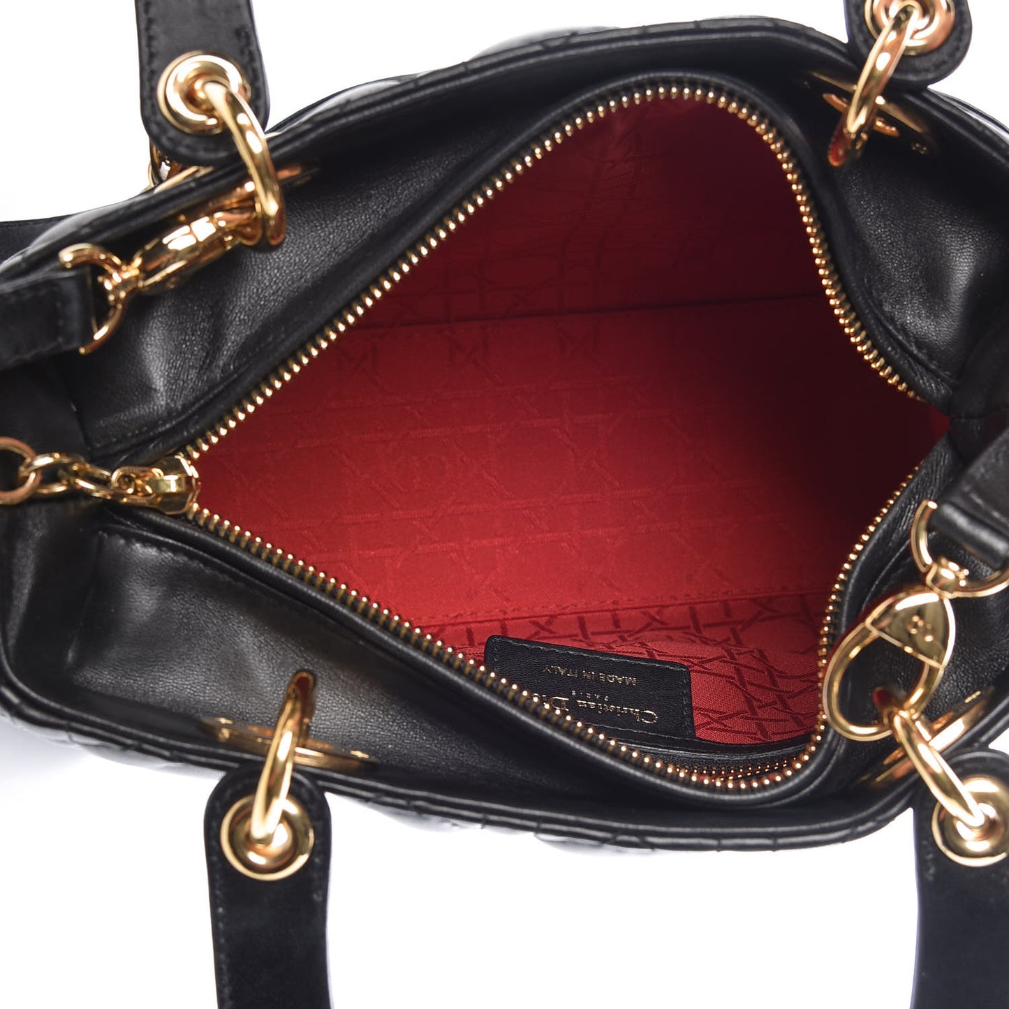 Lambskin Cannage Medium Lady Dior Black