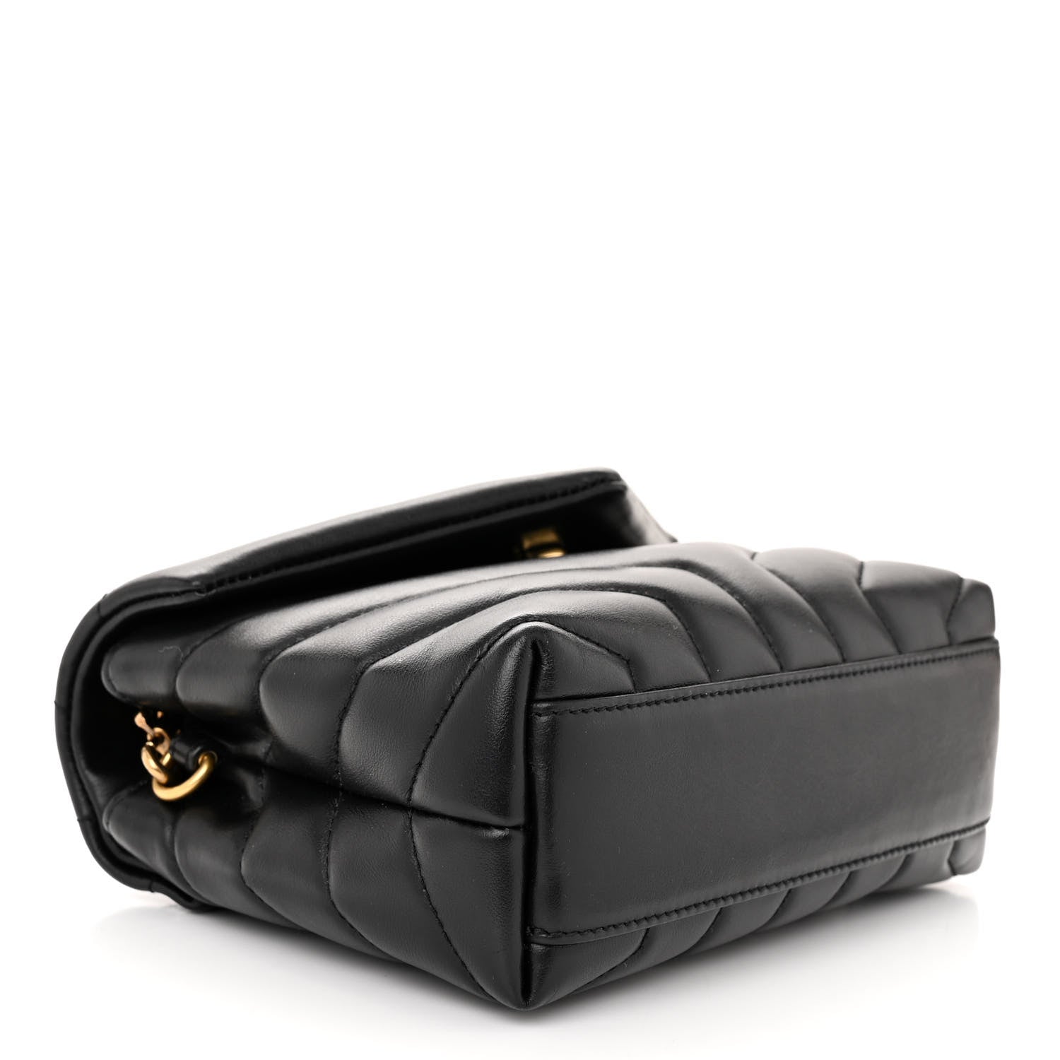 Saint Laurent Calfskin Y Quilted Monogram Toy Loulou Crossbody Bag Black 4 of 10