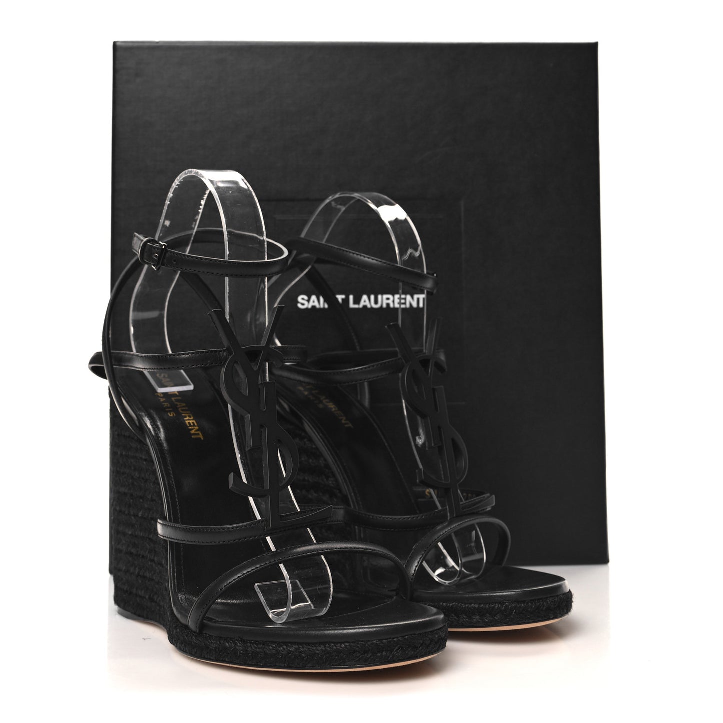 Calfskin Cassandra Espadrille 105 Wedges 40.5 Black