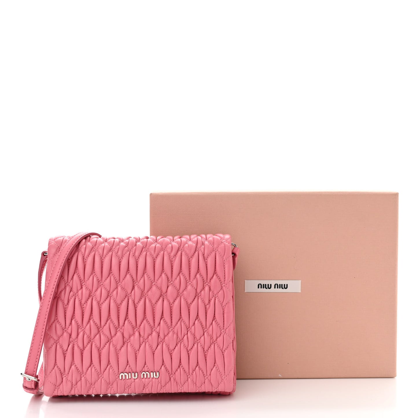 Nappa Matelasse Crystal Chain Crossbody Geranio