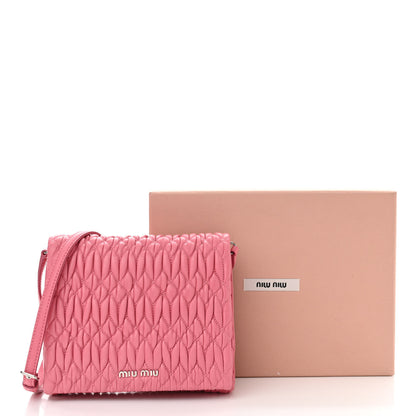 Miu Miu Nappa Matelasse Crystal Chain Crossbody Geranio 13 of 13