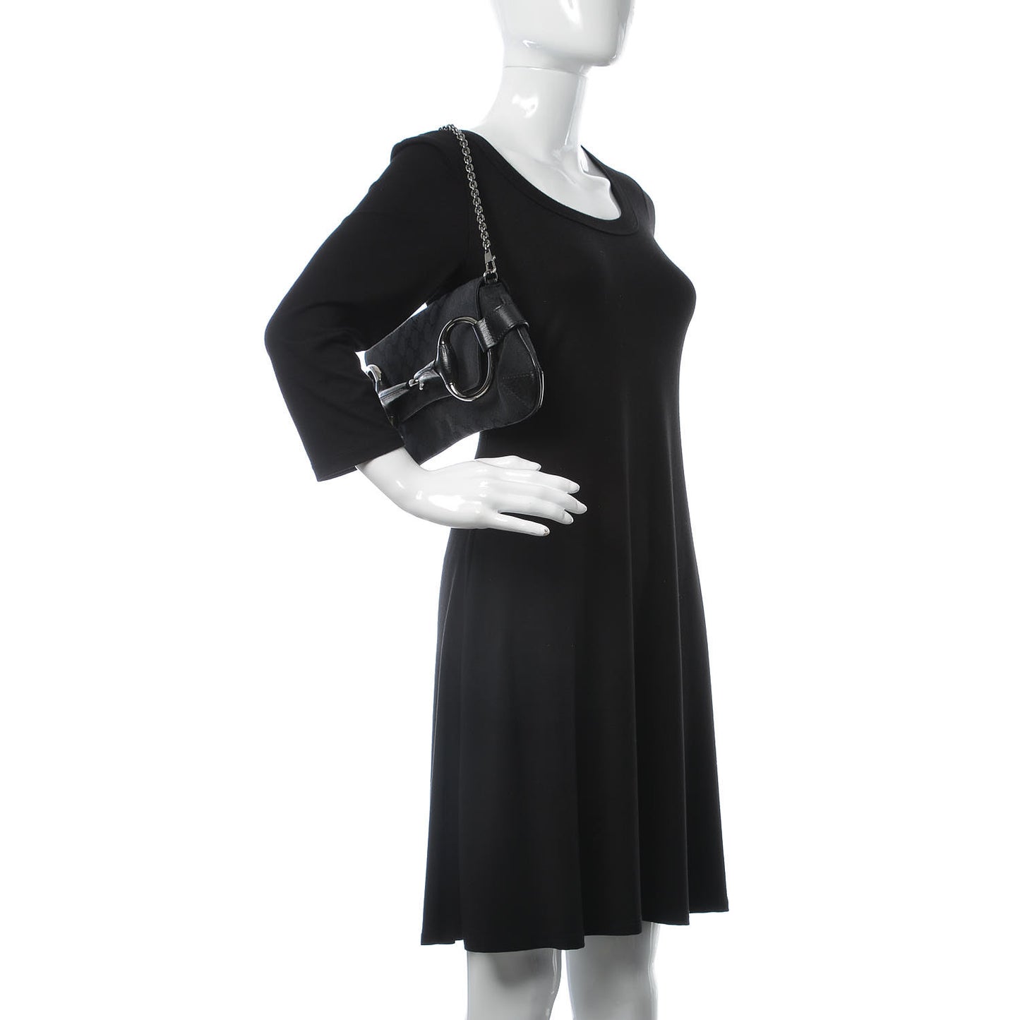 Monogram Horsebit Clutch Black