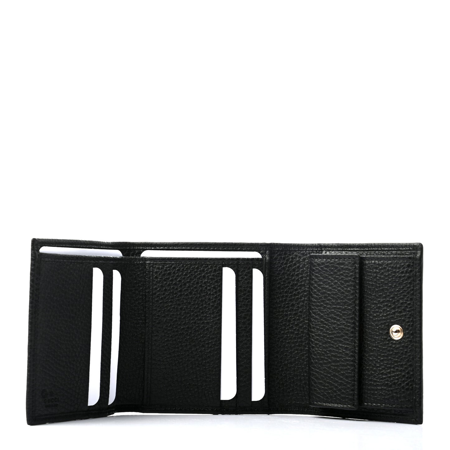 Pebbled Calfskin Soho Compact Flap Wallet Black