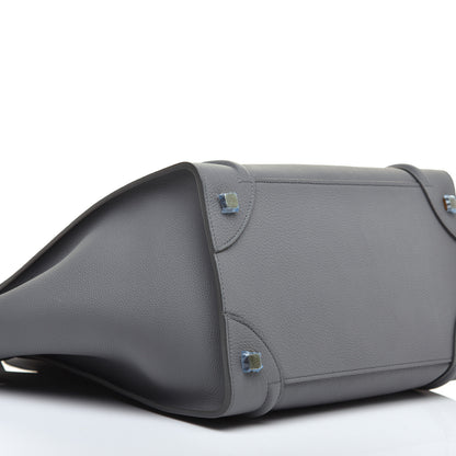 Celine Drummed Calfskin Mini Luggage Kohl 8 of 9