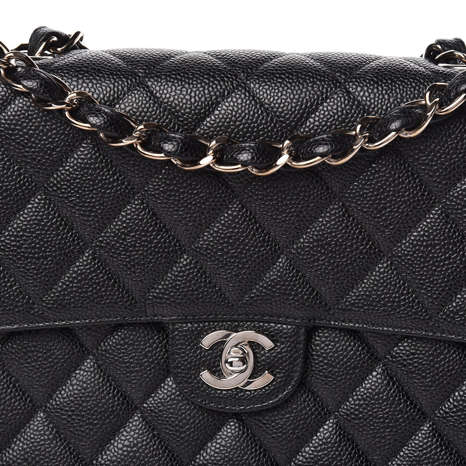 Chanel Caviar Quilted Jumbo Single Flap Black 11 of 12