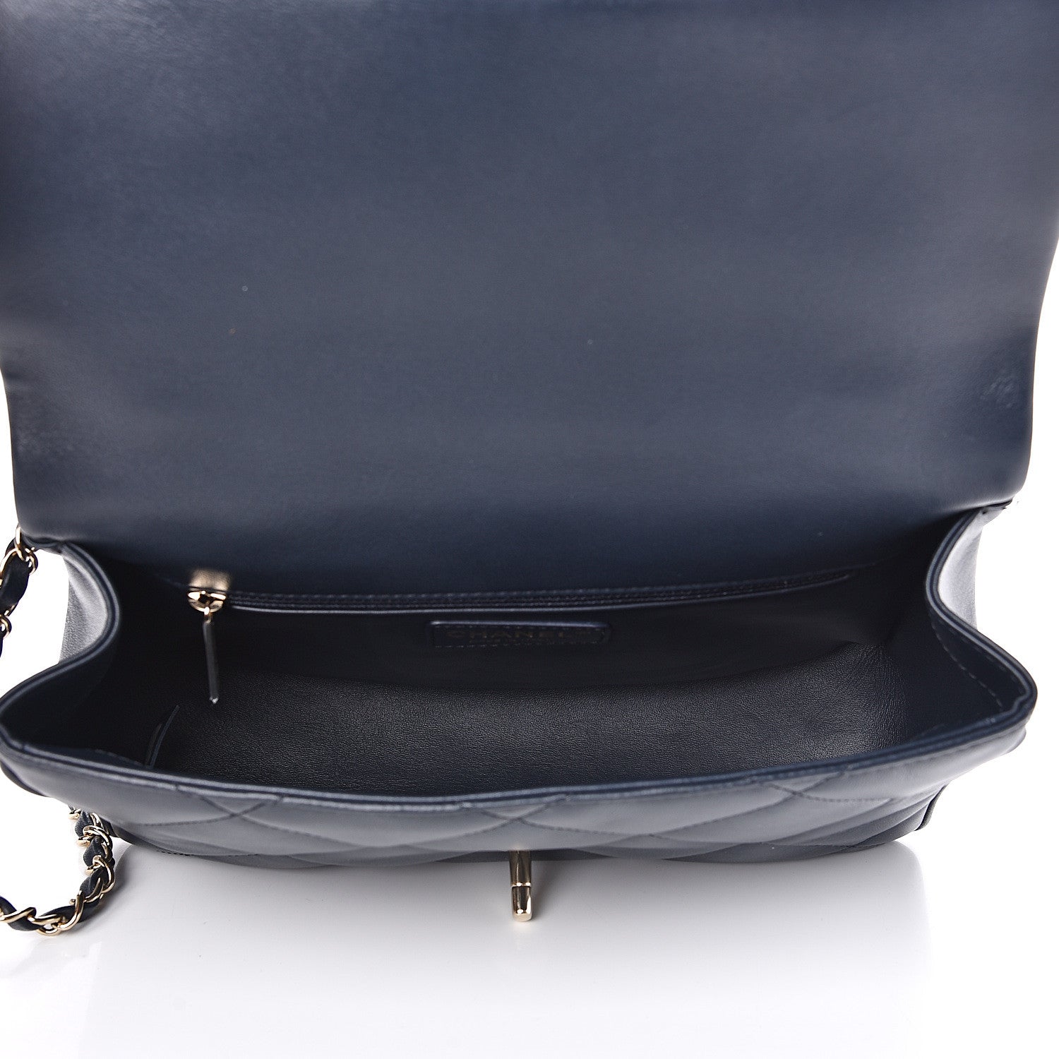Chanel Lambskin Quilted Easy Carry Flap Navy 4 of 14