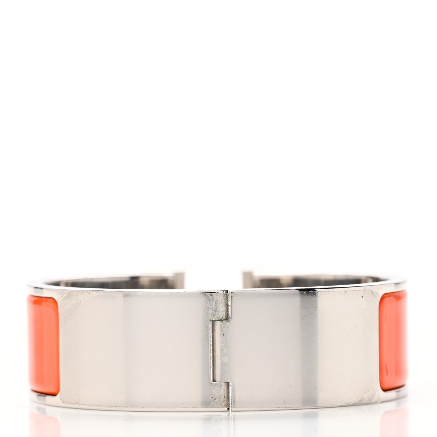 Hermes Enamel Wide Clic Clac H Bracelet GM Orange 3 of 6