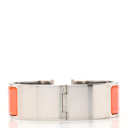 Hermes Enamel Wide Clic Clac H Bracelet GM Orange 3 of 6