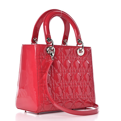 Christian Dior Patent Cannage Medium Lady Dior Fuchsia 3 of 11
