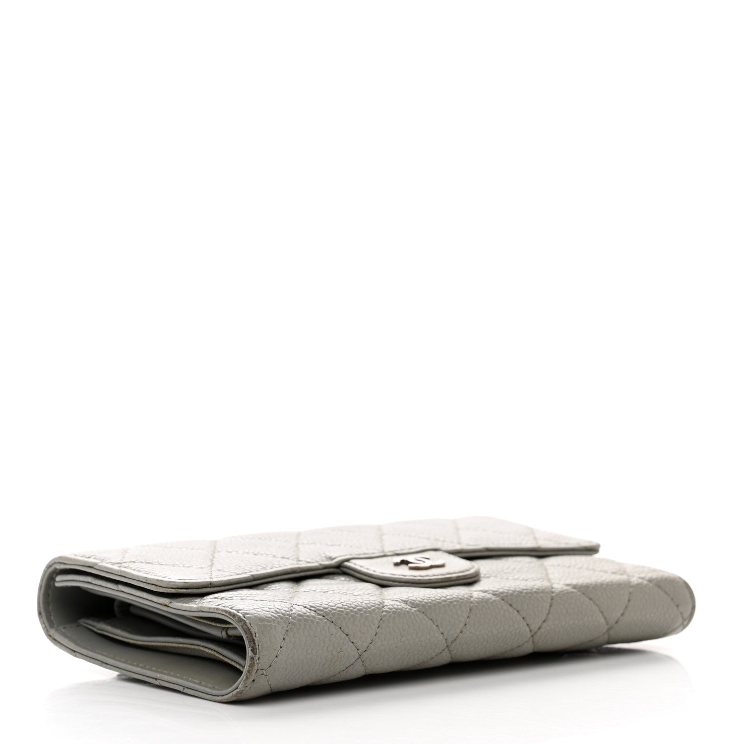Chanel Caviar Quilted Large Flap Wallet Grey 4 of 10