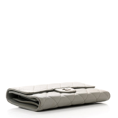Chanel Caviar Quilted Large Flap Wallet Grey 4 of 10