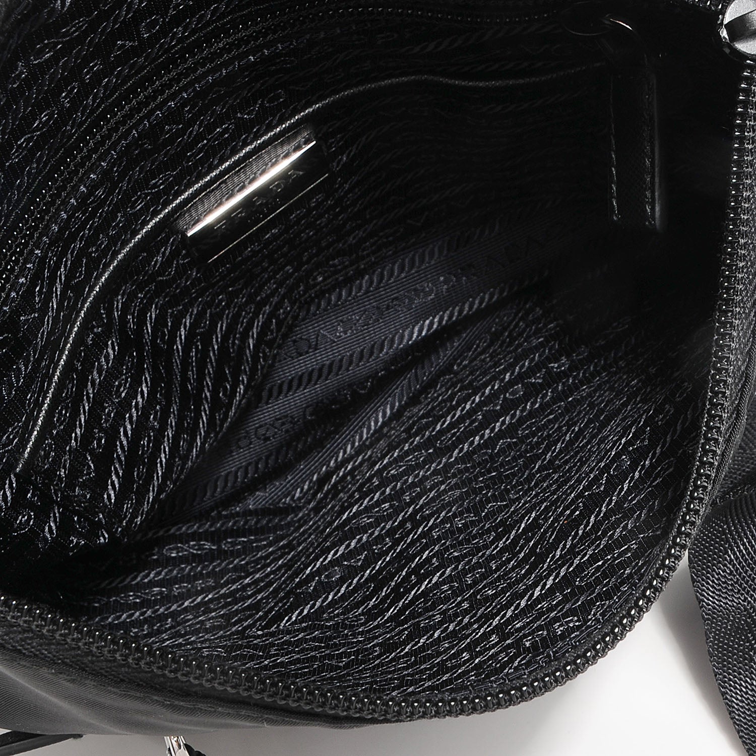 Prada Nylon Flat Messenger Bag Black 6 of 11