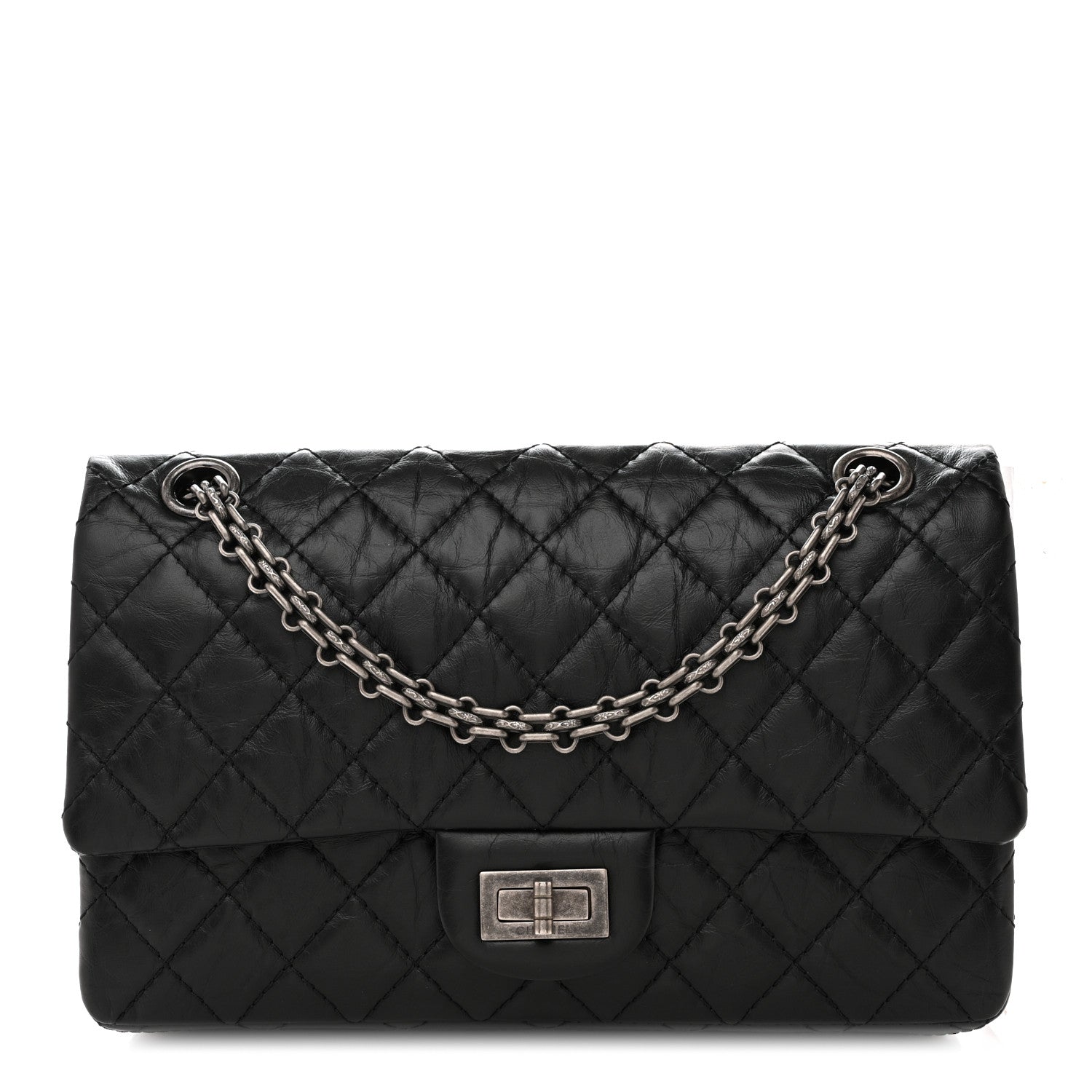 Chanel Aged Calfskin Quilted 2.55 Reissue 225 Flap  Black 1 of 10