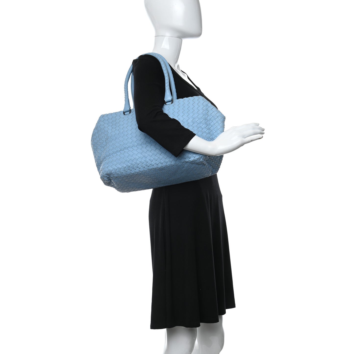 Nappa Intrecciato Brick Tote Ciel