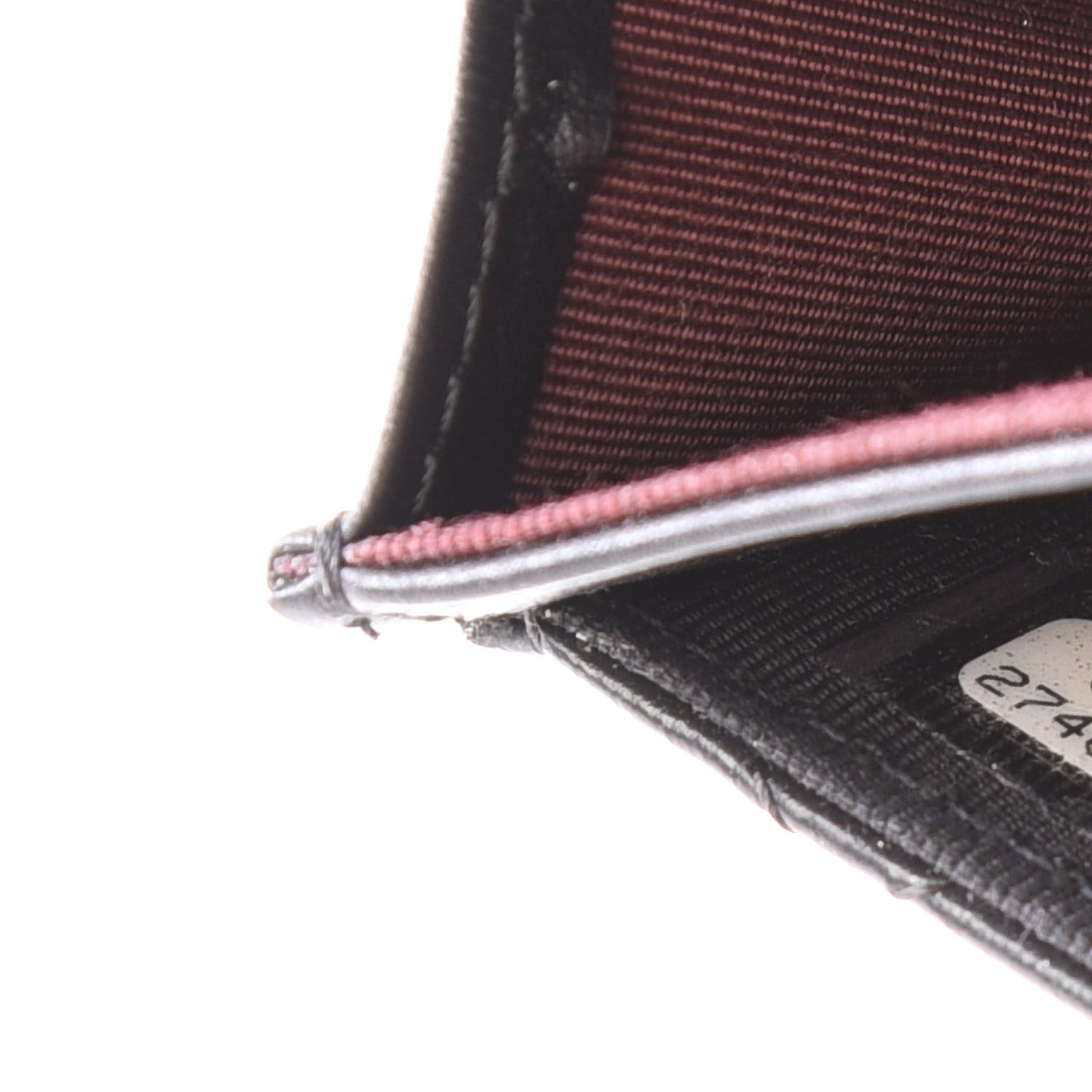 Aged Calfskin Quilted Reissue Flap Card Holder Black