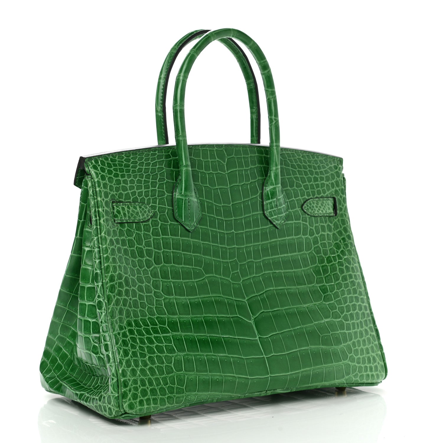 Hermes Shiny Porosus Crocodile Birkin 30 Cactus 2 of 9