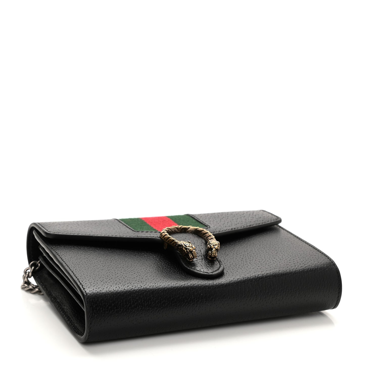 Calfskin Web Mini Dionysus Chain Wallet Black