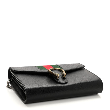 Gucci Calfskin Web Mini Dionysus Chain Wallet Black 4 of 8