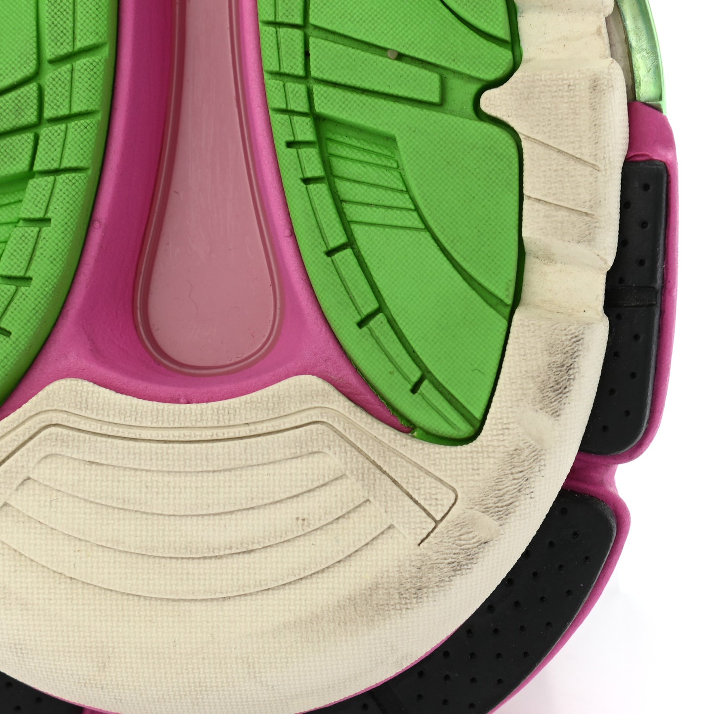 Rubber Mesh Bi-Color Womens Track.2 Open Sneakers 38 White Green Pink