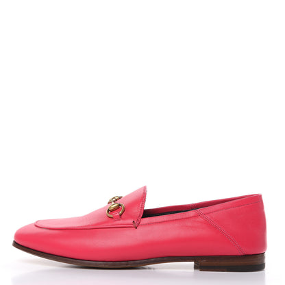 Gucci Lambskin Womens Brixton Horsebit Loafers 37 Hot Pink 1 of 9