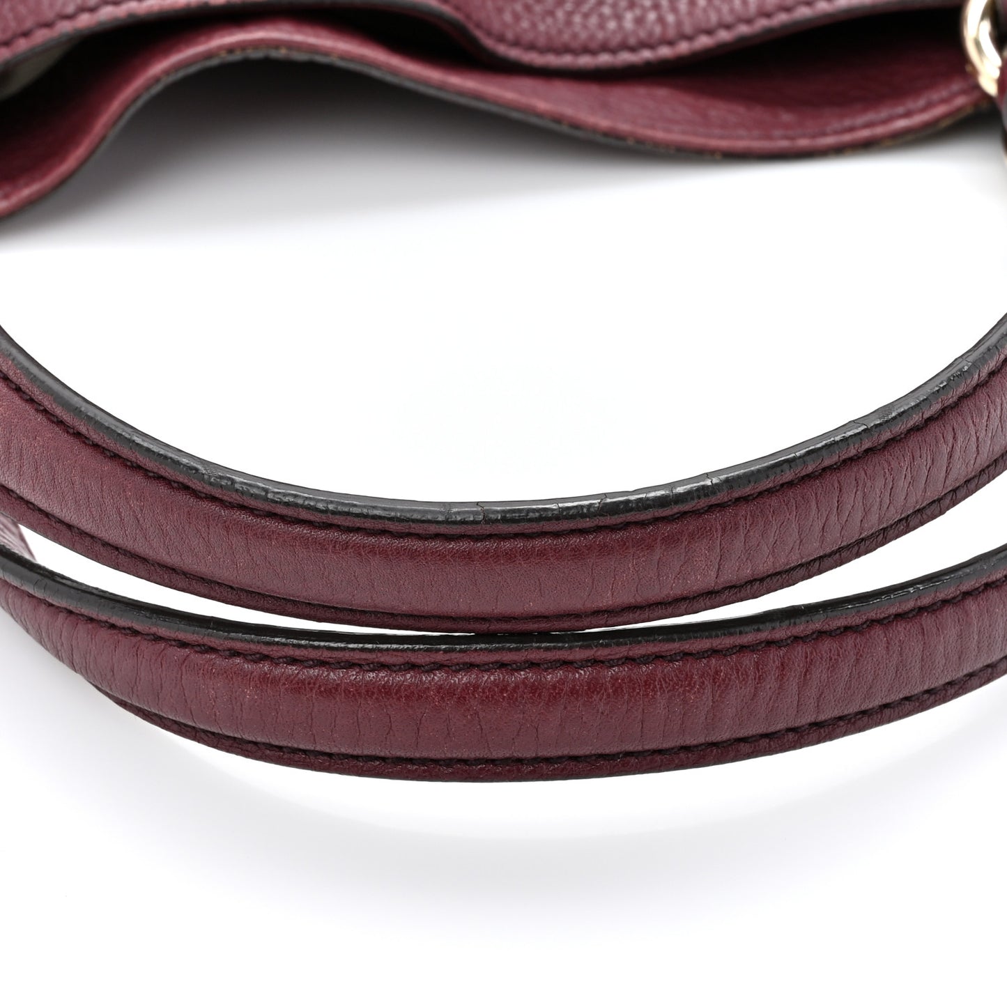 Pebbled Calfskin Medium Soho Shoulder Bag Bordeaux